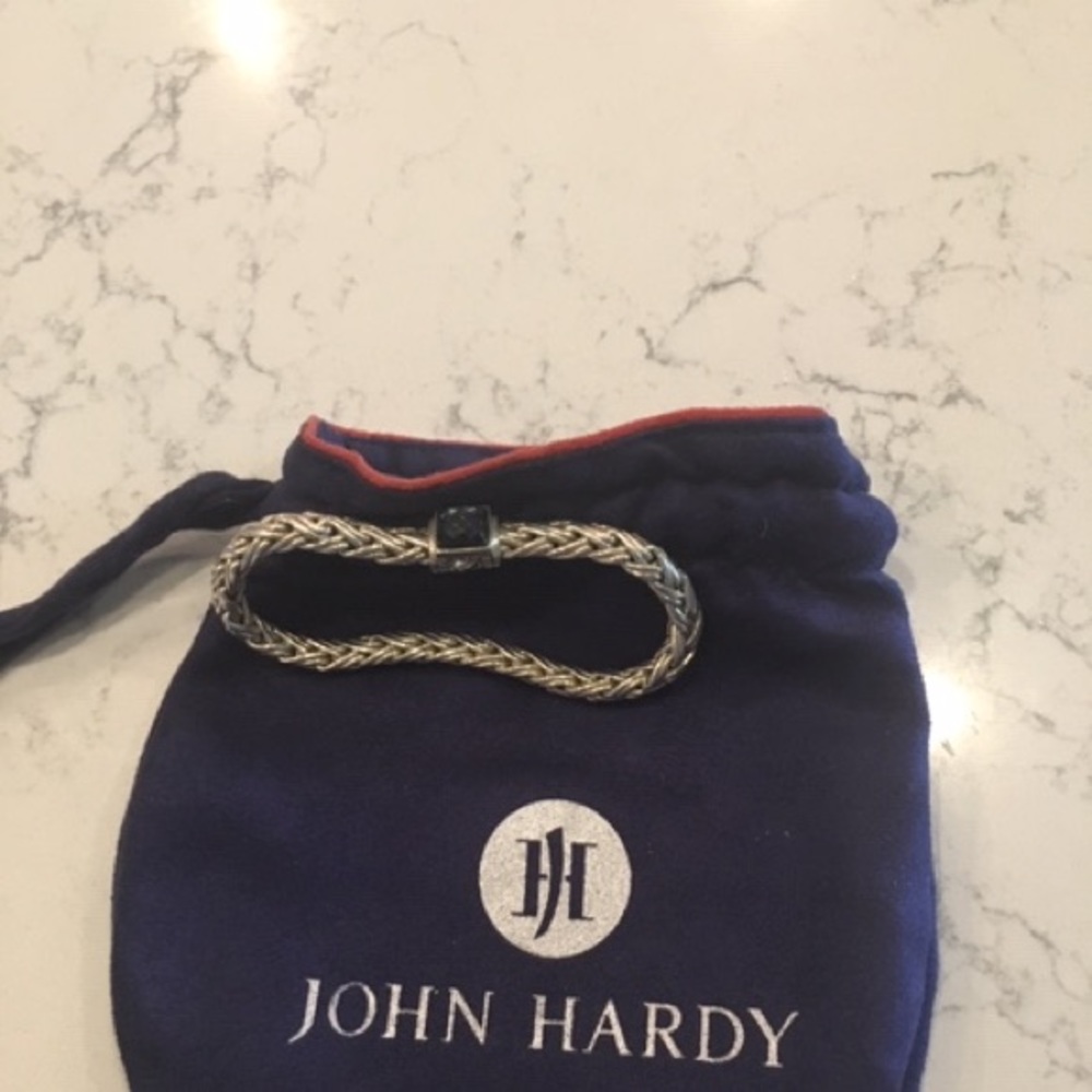 John Hardy Ladies silver bracelet with blue stone.